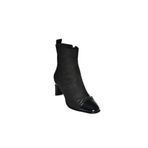 fox SHOES V820284602 Siyah Süet Kalın Topuklu Kadın Bot, Siyah-Süet, 37