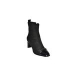 fox SHOES V820284602 Siyah Süet Kalın Topuklu Kadın Bot, Siyah-Süet, 40