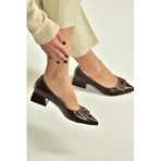 fox SHOES V820371160 Kahverengi Rustik Kalın Topuklu Kadın Ayakkabı, Kahverengi-Rustik, 39