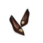fox SHOES V820621760 Kahverengi Rustik İnce Topuklu Sivri Burun Kadın Ayakkabı, Kahverengi-Rustik, 38