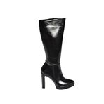 Fox Shoes V820660660 Siyah Rustik Kalın Platform Topuklu Kadın Çizme