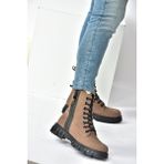 Fox Shoes Vizon Hakiki Deri Nubuk Günlük Kadın Bot N555102801