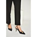 Fox Shoes Y308203804 Siyah Kumaş Ince Topuklu Kadın Ayakkabı