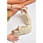 Fox Shoes Y312611009 Bej Kalın Tabanlı Spor Ayakkabı Sneakers