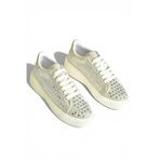 Fox Shoes Y444708402 Gümüş Süet Taş Detaylı Kadın Spor Ayakkabı Sneakers - 36