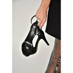Fox Shoes Y569716909 Siyah İnce Topuklu Abiye Ayakkabı, 39, Y5697169, Siyah-Suni Deri, Kadın