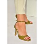 Fox Shoes Y569823309 Yeşil İnce Topuklu Kadın Ayakkabı