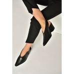 Fox Shoes Y654300203 Siyah Hakiki Deri Alçak Topuklu Western Ayakkabı