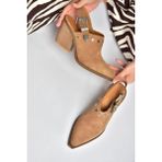 Fox Shoes Y654307702 Vizon Hakiki Deri Süet Alçak Topuklu Western Ayakkabı