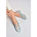 Fox Shoes Y726864006 Mavi Dantelli Kadın Babet
