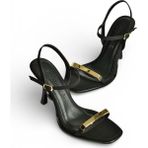 Fox Shoes Y820230504 Siyah Kumaş Ince Topuklu Kadın Ayakkabı - 37