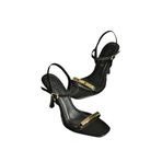 Fox Shoes Y820230504 Siyah Kumaş Ince Topuklu Kadın Ayakkabı - 38