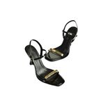 Fox Shoes Y820230508 Siyah Rugan Ince Topuklu Kadın Ayakkabı - 40
