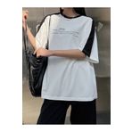 FoxSkin Sportswear&Company Leisure Future Parçalı Süprem T-Shirt - Beyaz Siyah Oversize Bisiklet Yaka Kısa Kol Tişört