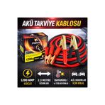 Foxx 1200 AMP Akü Takviye Kablosu 2.3 Metre – Güçlü İzolasyonlu Oto Akü Yardım Kablosu