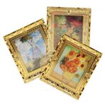 FOYTOKI 3 Parça Bebek Evi Yağlı Mini Tuvaller Boyama Tedarik Minik Sanat Boyama Bebek Evi Diy Oyuncak Minik Resim Süsleme Oyuncak Ev Duvar Resmi Mini Süs Eşyaları Reçine Mobilya