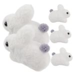 FOYTOKI 5 Tavşan Aksesuarları Sevimli Tavşan Anahtarlık Araba Anahtarları Için Anahtarlıklar Çanta Takılar Sırt Çantası Tavşan Kolye Çanta Kolye Beyaz Şirin Peluş Karikatür Çanta