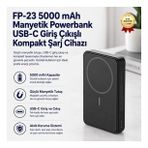 Fp-23 5000 Mah Manyetik Wireless Powerbank Usb-C Giriş Çıkışlı Kompakt Şarj Cihazı