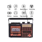 Fp 319BT Bluetooth Hoparlör Retro USB Kart Fm Radyo Kaset Teyp Çalar Playback Pilli Müzik Player - Bordo