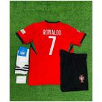 FRAGOLA Portekiz 2024-25 Yeni Sezon Cristiano Ronaldo Iç Saha Çocuk Forması 4'lü Set - 6 - 7 Yaş - Kırmızı