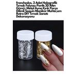 Francheska 2 Adet Holografik Tırnak Folyosu 3D Altın Gümüş Metal Ayna Kırık Parça Dilimli Sequin Retro Tırnak