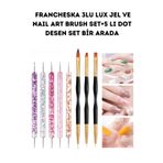 Francheska KALICI OJE PROTEZ TIRNAK 3LU LUX JEL VE NAIL ART BRUSH SET+5 LI DOT DESEN SET BİR ARADA