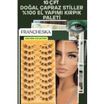 Francheska Takma Kirpikler Naturel Çapraz Stiller 10 Çift %100 El Yapımı Kirpik Paleti Yeni Sezon