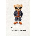 Francis: Cahier personnalisé avec prénom Francis | Cadeau d'anniversaire pour enfant, garçon, homme, copain ... | Nounours | 110 pages lignée, Petit Format 6x9 pouces (15,24 x 22,86 cm)