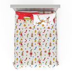 Franco Koleksiyon Dr. Seuss The Grinch Holiday & Christmas Bedding Süper Yumuşak Mikrofiber 4 Parça Queen Çarşaf Seti, (Resmi Lisanslı Ürün)