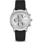 Frank Alex Erkek Kol Saati Gümüş Renk, Gümüş Kadran - Şık Silikon Kordon, 2 Yıl Garantili - 41 mm - 45 mm