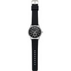 Frank Alex Erkek Kol Saati Gümüş Renk, Siyah Kadran - Şık Silikon Kordon, 2 Yıl Garantili - 41 mm - 45 mm