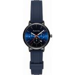 Frank Alex Erkek Kol Saati Siyah Renk, Mavi Kadran - Şık Silikon Kordon, 2 Yıl Garantili - 41 mm - 45 mm