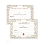 Frank Paperman | 2 x nikah şahidi belgesi + 1 x evli çift | 3'lü set | klasik tasarım | düğün kartı | DIN A4 formatında ön baskı | orijinal düğün hediyeleri | sağdıçlara teşekkür ederim | düğün