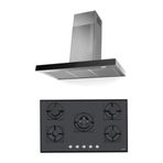 Franke FHNS905 4G Faber Smart X/V A90 2'li Siyah Davlumbaz Ocak Ankastre Set