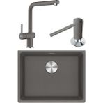 Franke Maris Mrg 110-52 Granit Eviye-Active Plus Doccia 2.0 Armatür-Sıvı Sabunluk Üçlü Set Stone Grey