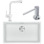 Franke Maris Mrg 110-72 Granit Eviye-active Plus Doccia 2.0 Armatür-sıvı Sabunluk Üçlü Set Bianco Beyaz