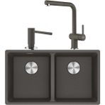 Franke Maris Mrg 120-35-35 Slate Gri Granit Eviye + Active Plus Doccia 2.0 Armatür + Comfort Sıvı Sabunluk Üçlü Set