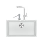 Franke Maris Mrg 210/110-72 Bianco Granit Eviye Actıve Plus Doccia 2.0 Armatür Sıvı Sabunluk Üçlü Set Bianco - Beyaz