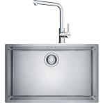 Franke Mrx 110-70 Paslanmaz Çelik Evye, Lina L Krom Spiralli Armatür Set - Gri