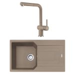 Franke UBG 611-86 Granit Oyster Eviye ve Active Plus Doccia Oyster Spiralli Armatür Seti
