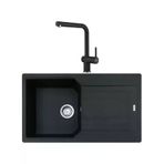 Franke UBG 611-86 Nero Granit Eviye + Franke Active Plus Doccia 2.0 Nero Spiralli Mutfak Bataryası Seti