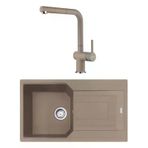 Franke UBG 611-86 Oyster Granit Eviye + Active Plus Doccia 2.0 Oyster Spiralli Mutfak Bataryası Seti