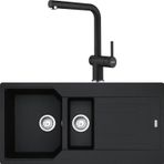 Franke UBG 651-100 Urban Granit Nero Eviye Active Plus Doccia Nero Armatür