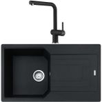 Franke Urban Ubg 611-86 Nero Granit Evye + Active Plus Doccia Batarya Set