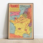 Fransa II. Dünya Savaşı Haritası Posteri 60x90 cm AMC503