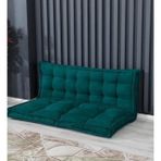 Fransız Berlin Minder Oturma Minderi, Yer Minderi, Minder, Tv Izleme Minderi, Bahçe Minderi, Palet Minderi 130x70cm Alt Üst Takım (Yeşil)
