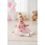Fransız Dantelli Lüks Kız Bebek Mevlüt Takımı Bebek Hediyelik Elbise - 0 - 6 Ay - Pembe
