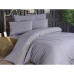 Fransız Dantelli Wave Çeyizlik Nevresim Takımı Gri - 200 x 220 cm