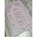 Fransız Güpür Işlemeli Kadife Çeyizlik Gelin Seti Seccadesi - 70 x 120 cm - Pembe