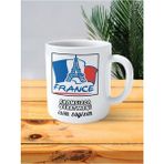Fransızca French Öğretmeni Baskılı Kupa Bardak Isimli Kişiye Özel Kırmızı Mavi Beyaz Bayrak